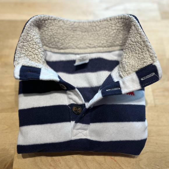 CARTER’S STRIPED FLEECE PULLOVER BUTTONED SWEATER SWEATSHIRT size 4T toddler - Picture 5 of 6
